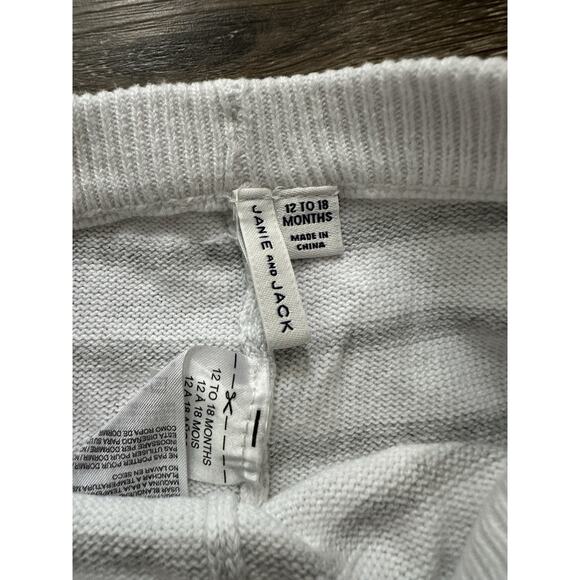 Janie and Jack White Gray Sweater Leggings 12-18M EUC Gender Neutral Pants - Picture 2 of 3